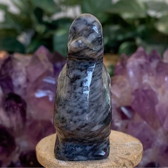 Natural Marble Carved Duck Figurine Bird Figure Carving Polished Pocket Pet 2.5" - Picture 5 of 12